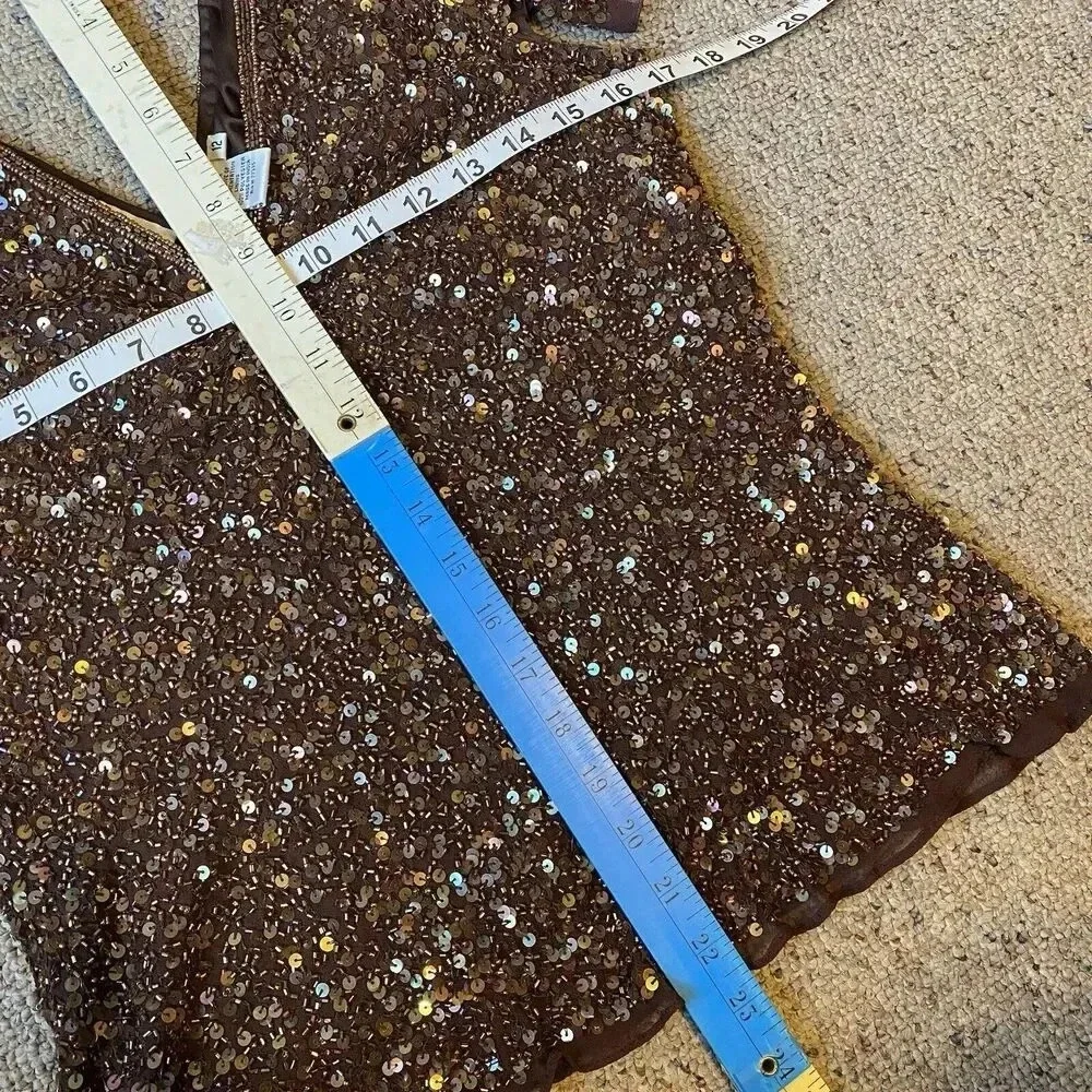 VTG Scala Silk Sequins V Neck Whimsigoth Fairy Lady 12 Evening Party Blouse Top - Picture 2 of 12